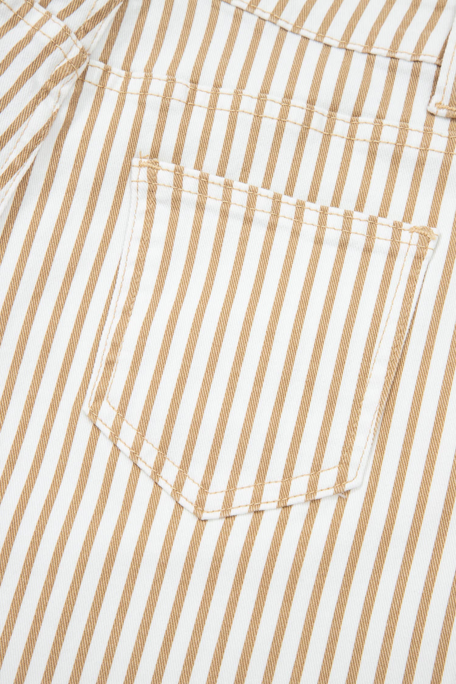 Stripe Casual High Waist Straight Leg Barrel Jeans