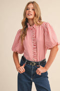 Red Hot Ruffle Blouse