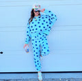 Blue Polka Dot Sweatpants