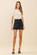 Scalloped Hem Detail Skirt