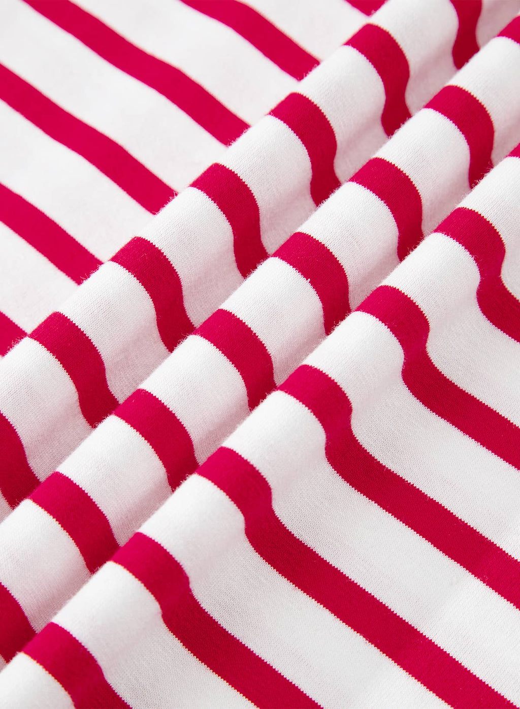 Stripe Scalloped Trim Round Neck T Shirt | S-XL Plus 1X-4X