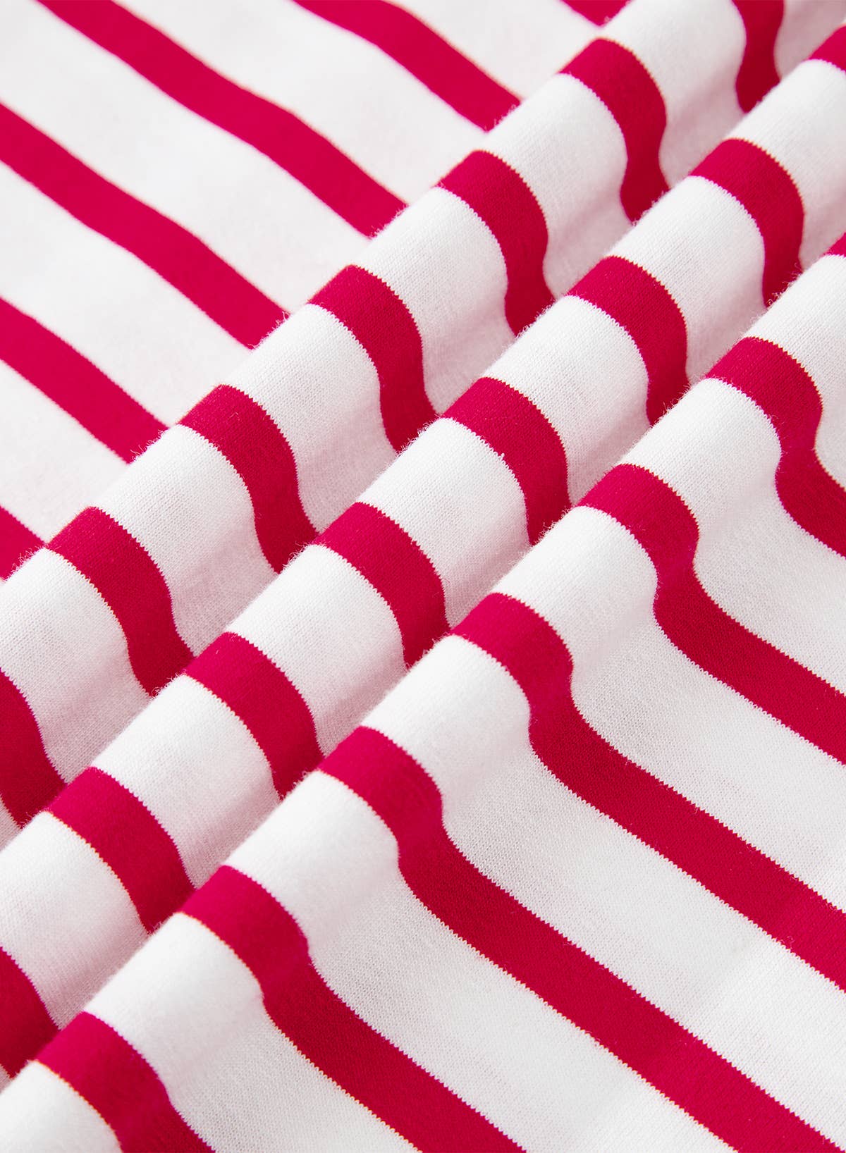 Stripe Scalloped Trim Round Neck T Shirt | S-XL Plus 1X-4X