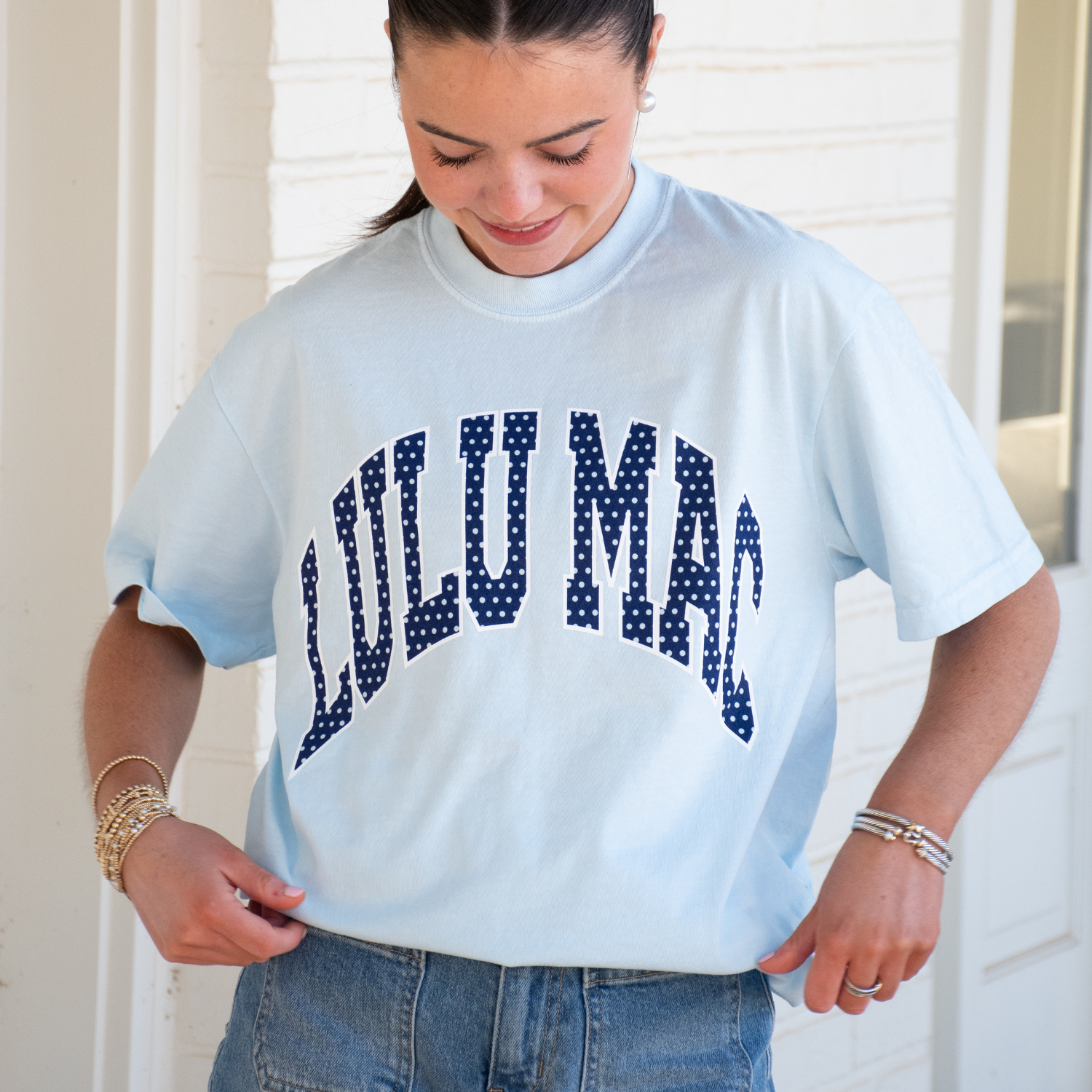 Polka Dot Chambray Tee
