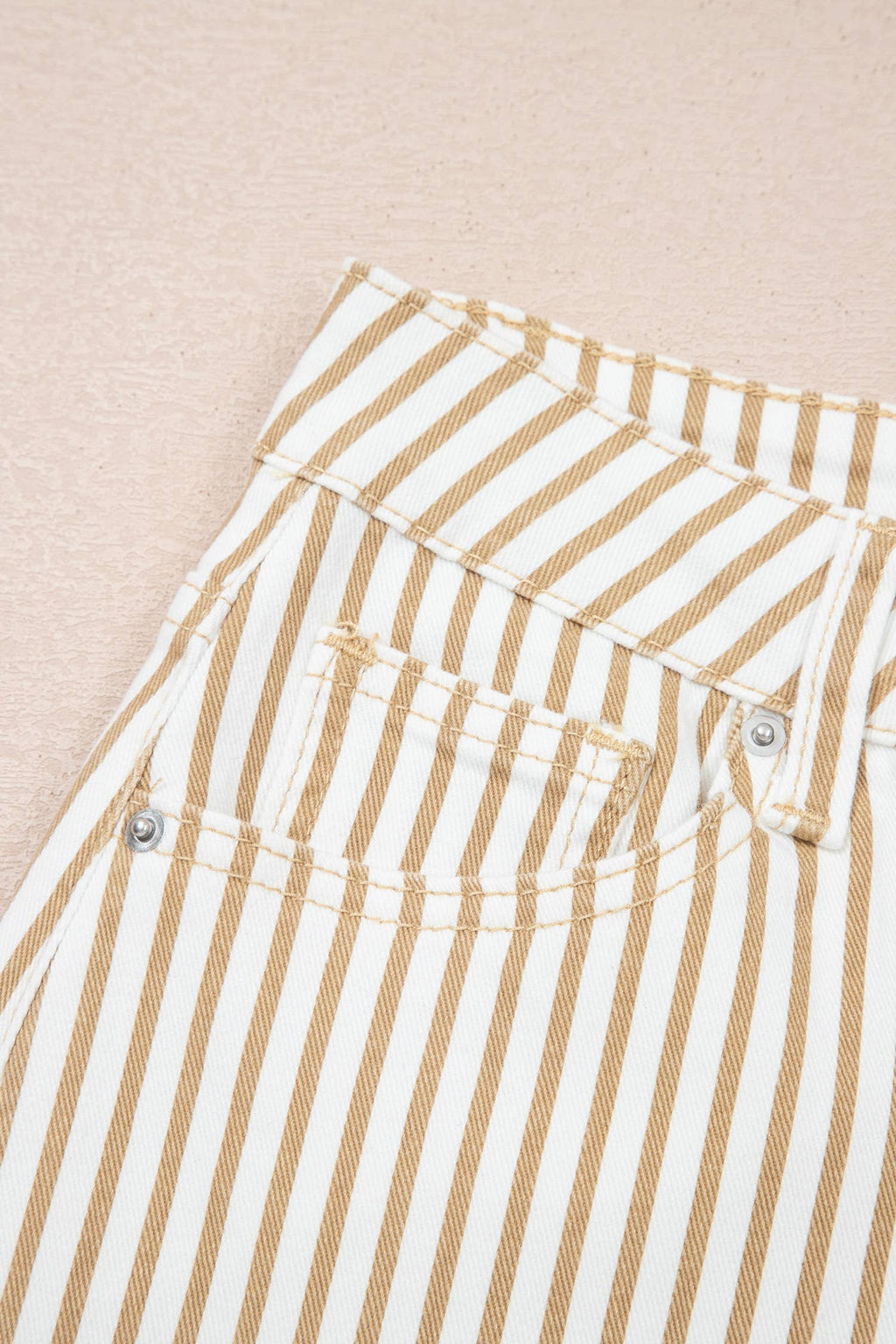 Stripe Casual High Waist Straight Leg Barrel Jeans