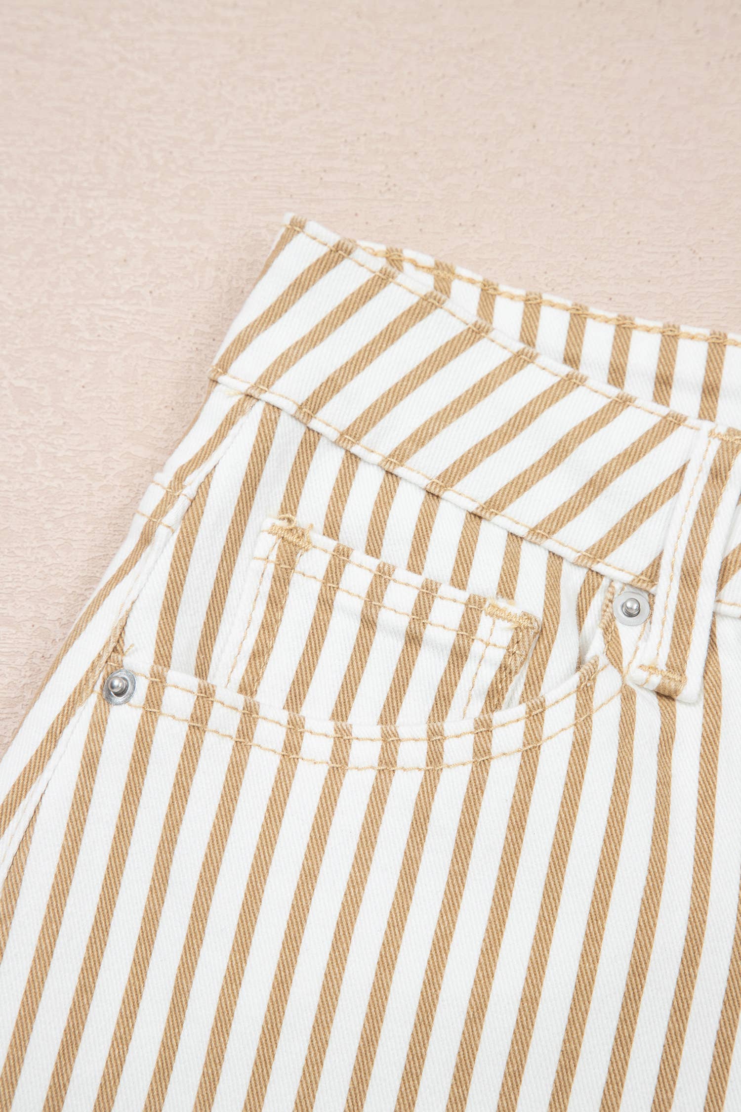 Stripe Casual High Waist Straight Leg Barrel Jeans