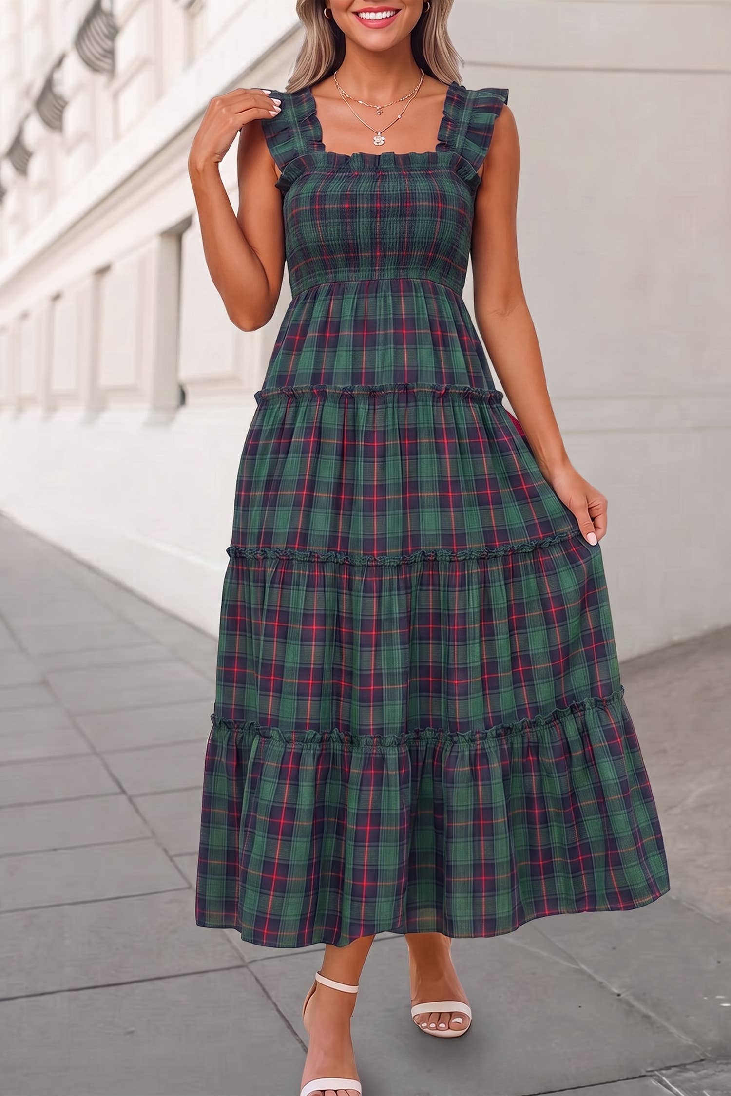 Holiday Plaid Maxi