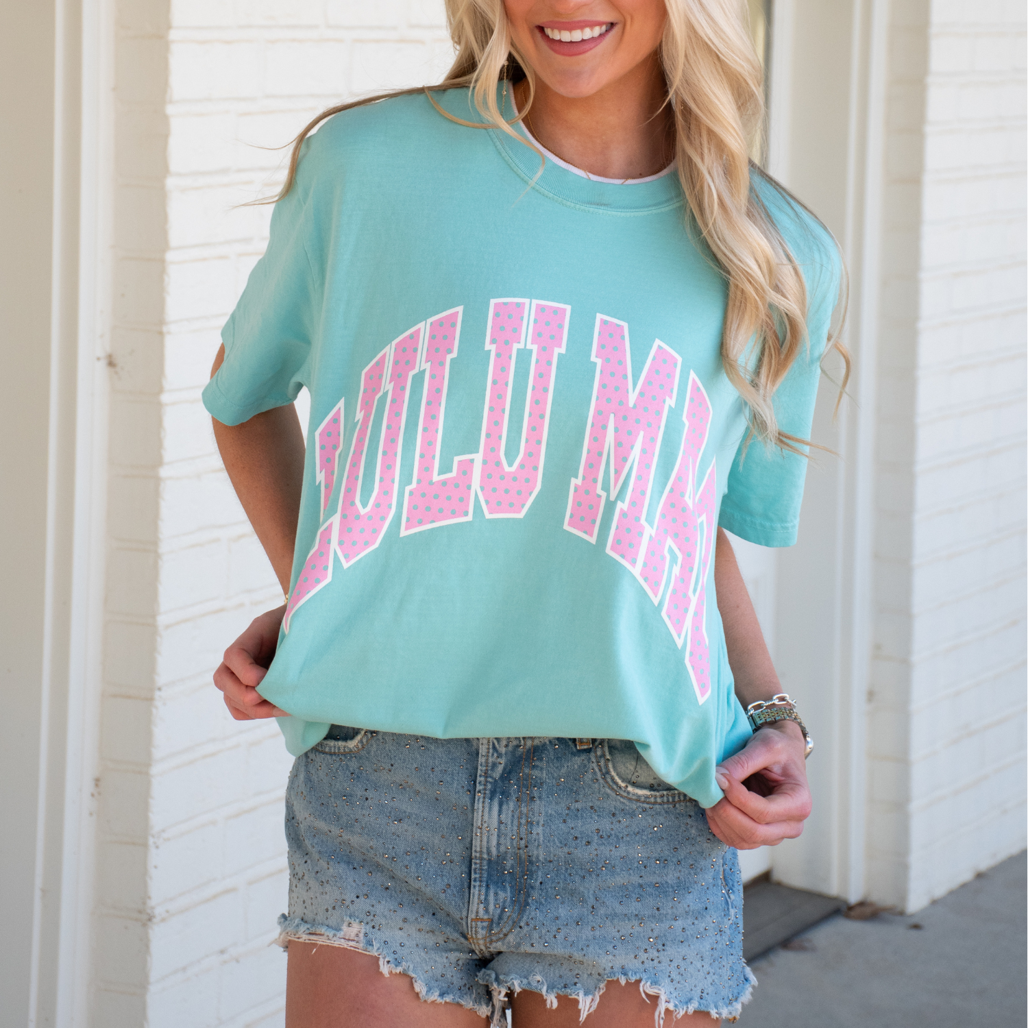 Polka Dot Chalky Mint Tee