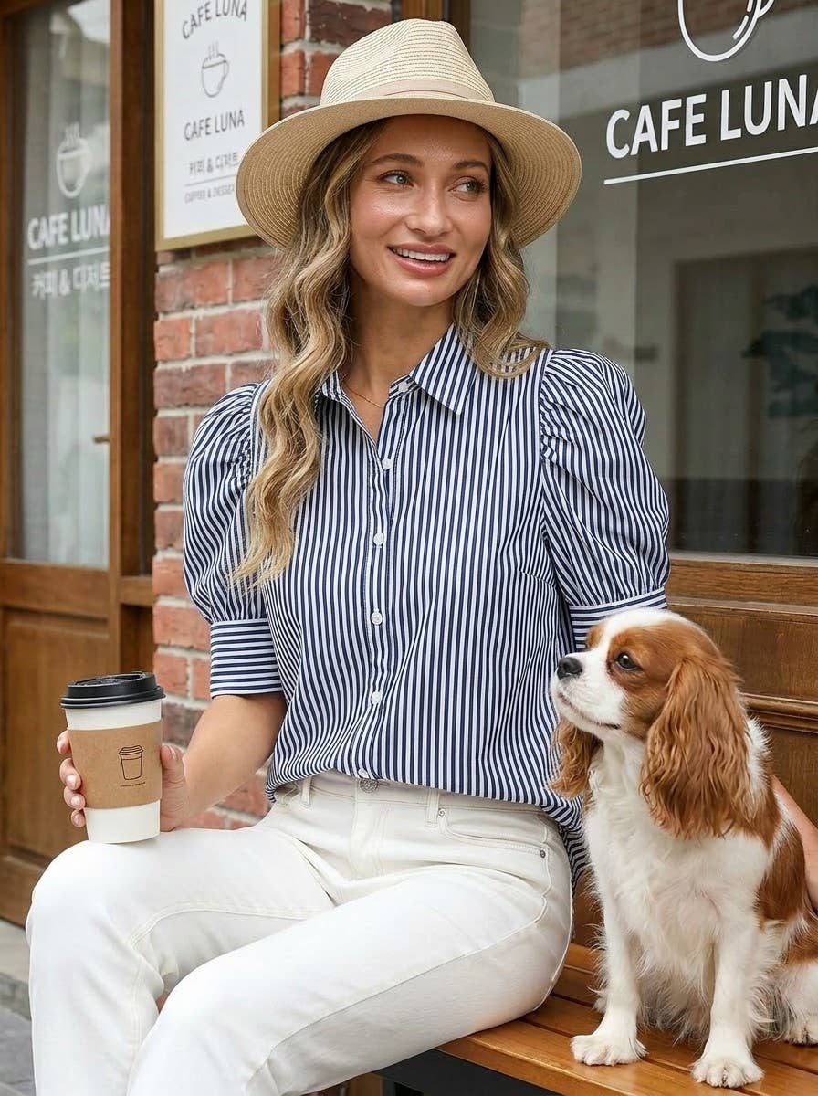 The Everly Striped Blouse
