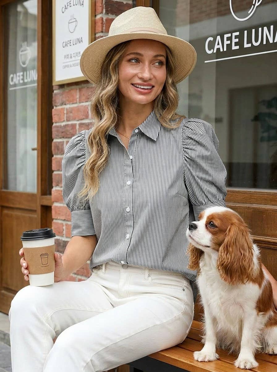 The Everly Striped Blouse