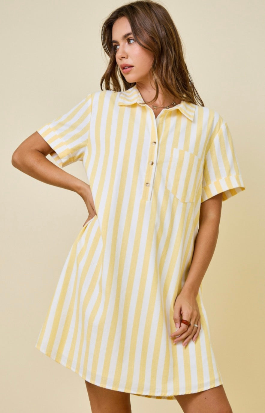 Lemon Drop Shirt Dress