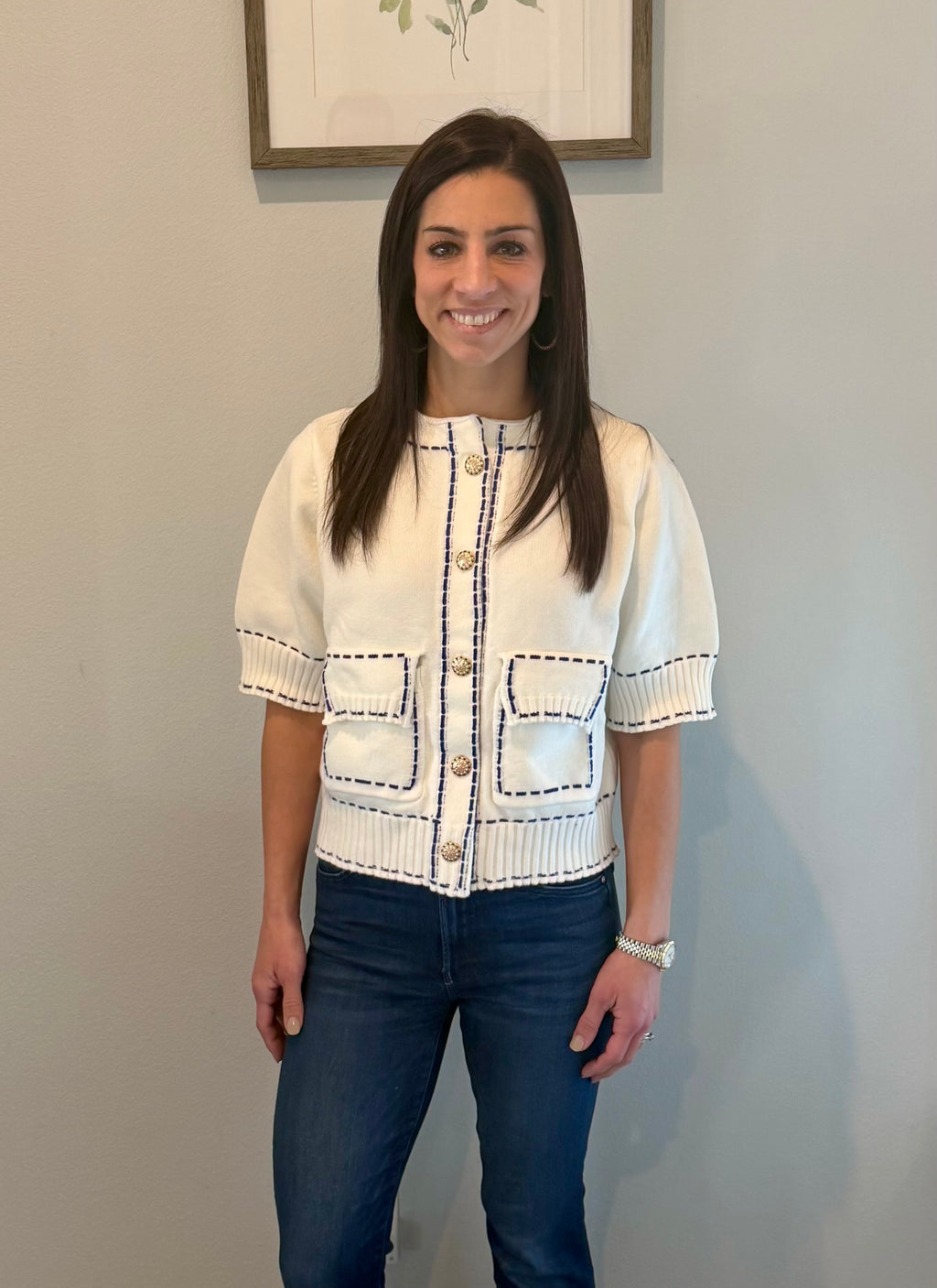 The Knit Button Up Top