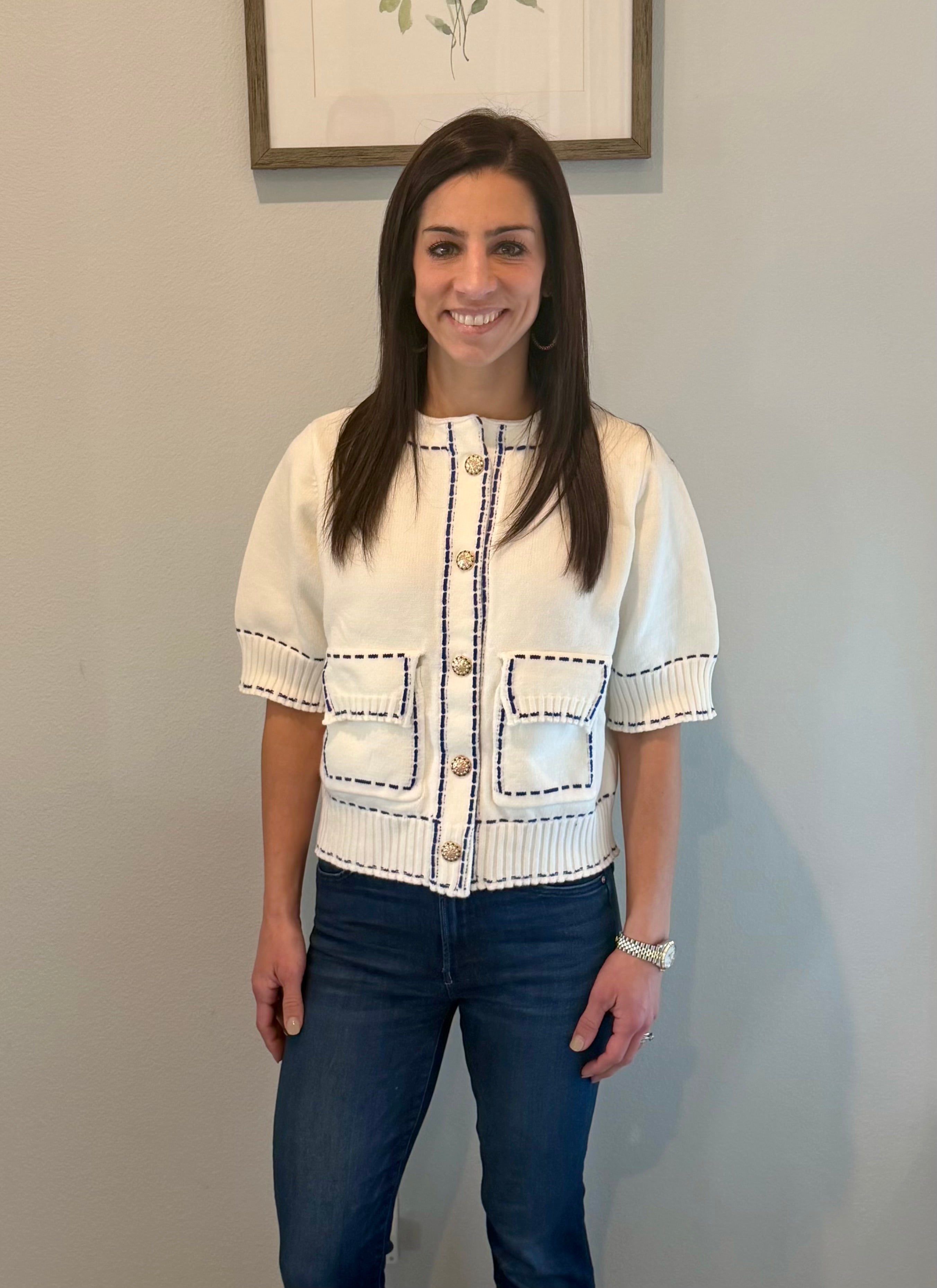 The Knit Button Up Top