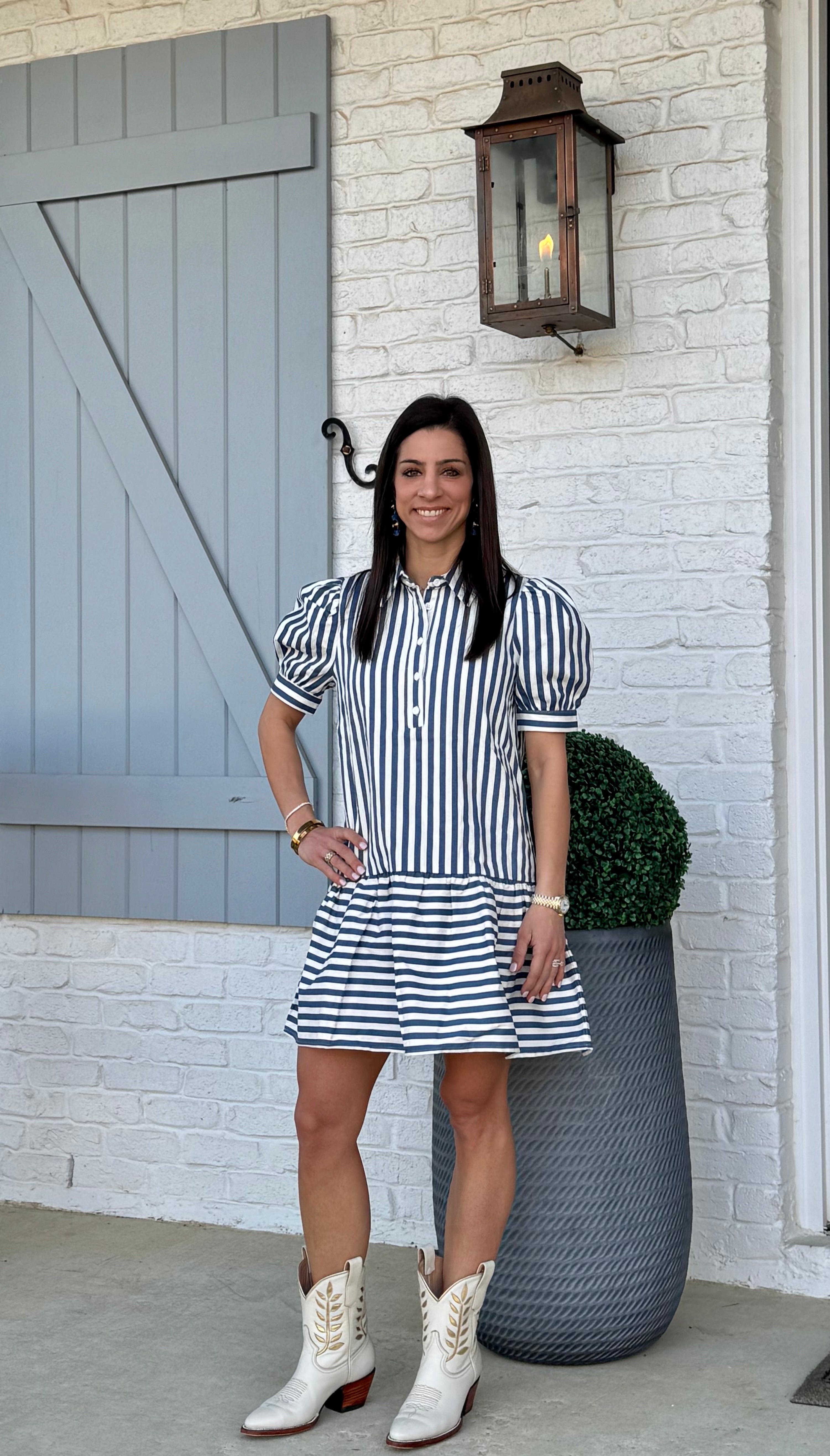 Striped Puff Dress