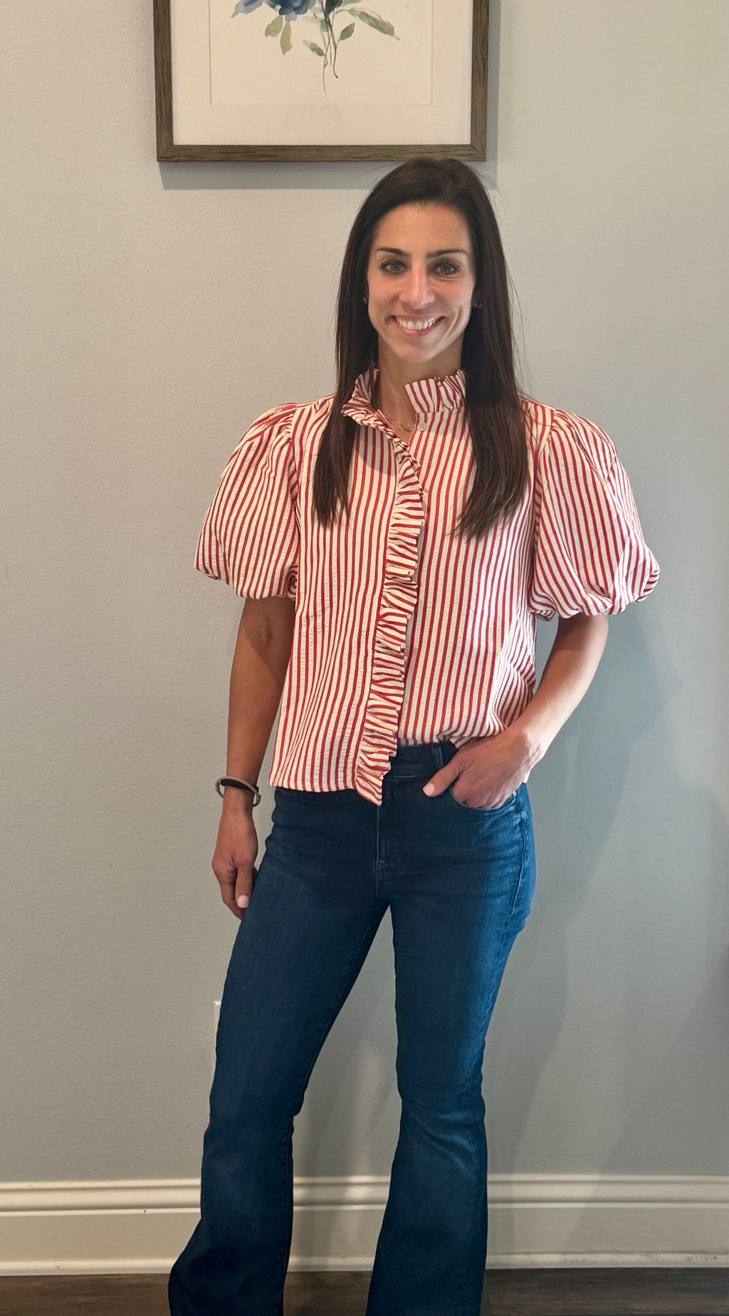 Red Hot Ruffle Blouse